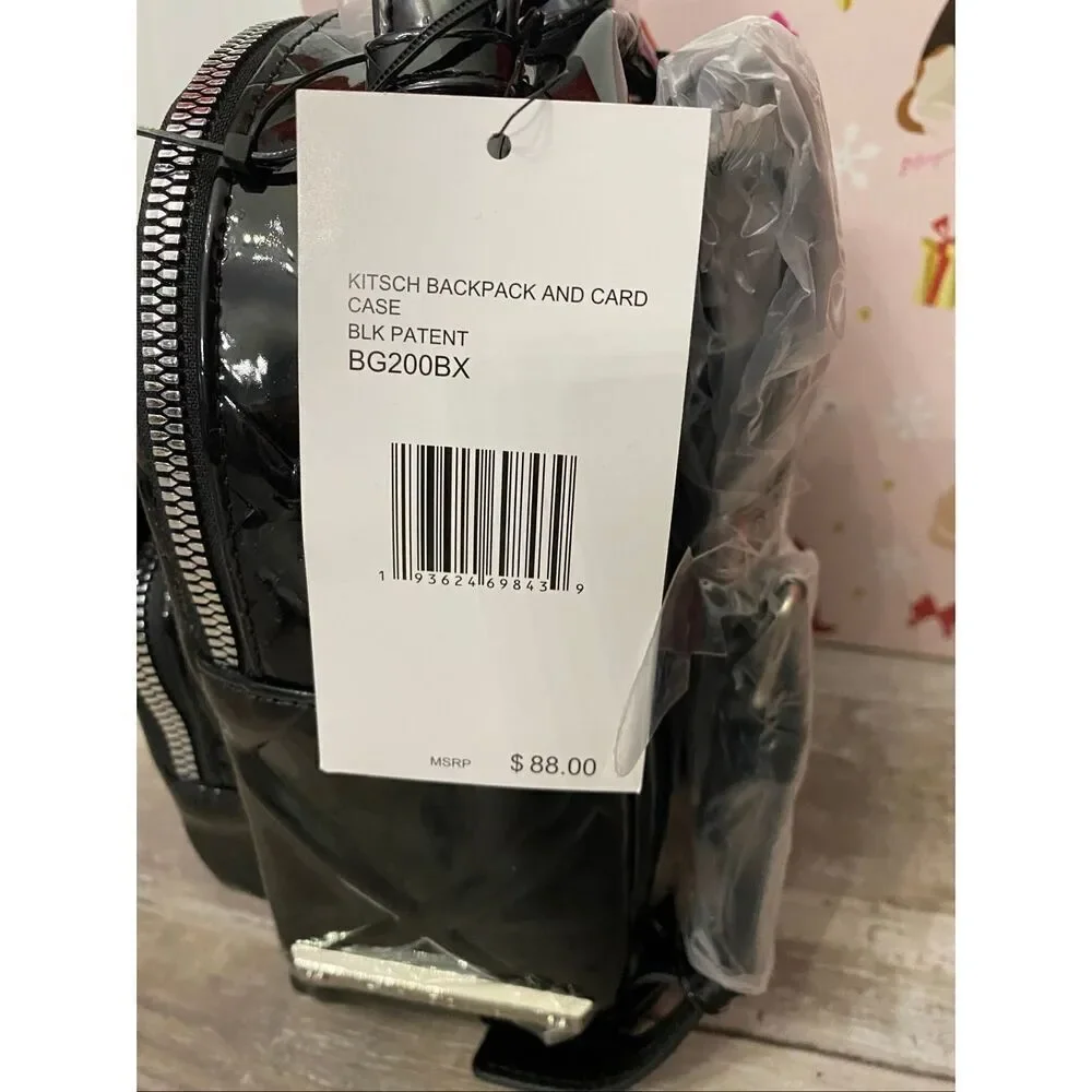 Betsey Johnson Christmas Black Cat Backpack & Cardholder